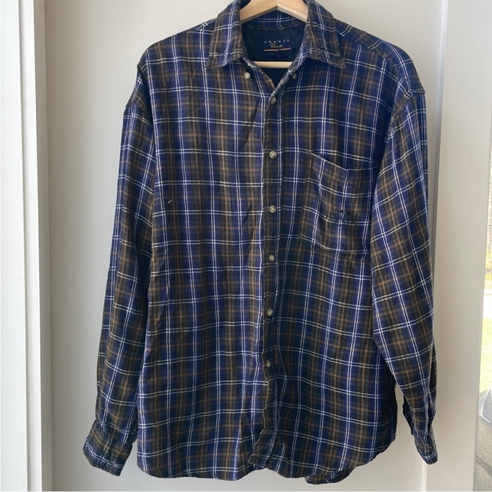 Men's Plaid Shirt - Blue and Brown